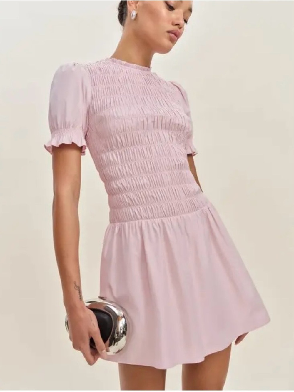 REFORMATION 
Leannah Mini Dress - Pink